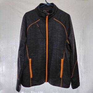 Heather Gray & Orange Zip up Athletic Jacket